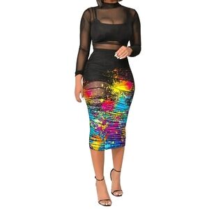 Colorful Abstract Print Women's‎ Skirt